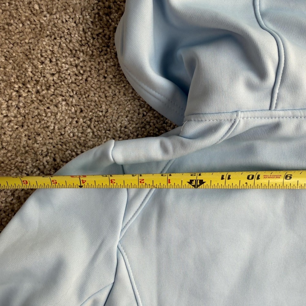 Tek Gear Mixed Media Jacket Womens Medium Soft Blue Hooded Fleece Full Zip - Picture 9 of 11